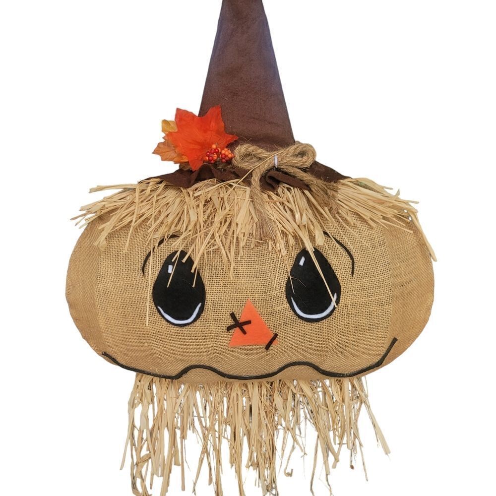 Burlap Scarecrow fall/ halloween door wreath